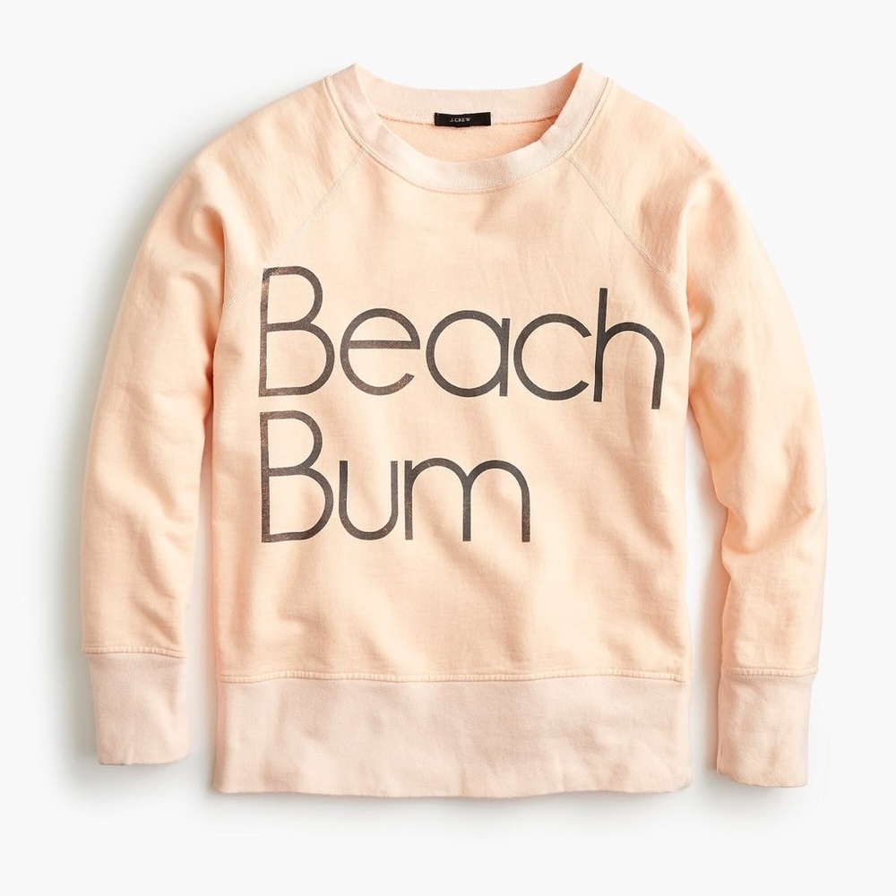 J.CREW Beach Bum Sweatshirt in Sheer Apricot Size XXS
